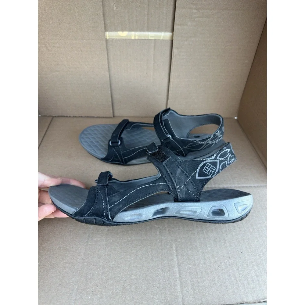 Columbia Sunlight Vent II Women's 8 Sandals Black Gray Adjustable Hiking Water